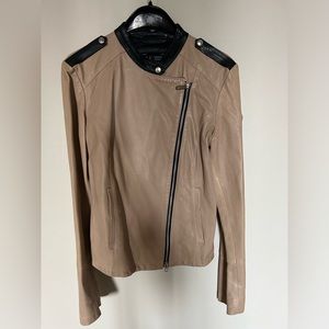 Armani jeans real leather jacket size US 6